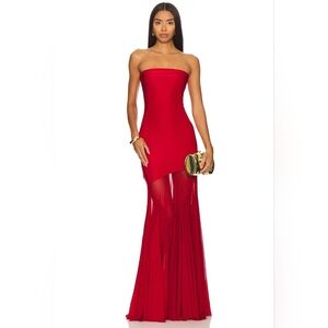 NWT $380 DEME BY GABRIELLA Dahlia Gown In Maroon Medium